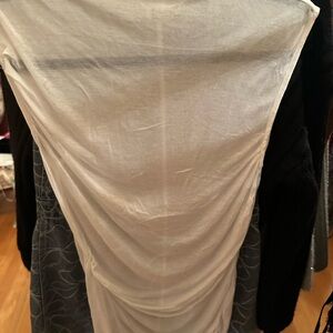 Free People Sheer White and Gray Blouse